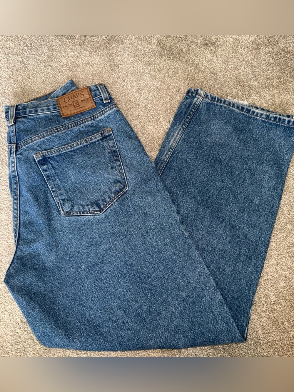 Ralph Lauren Men's Denim Relaxed Straight Jeans - Medium Blue